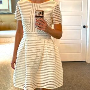 White Fit and flare dress